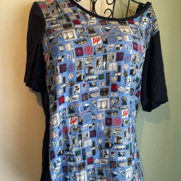 Paul Smith printed silk crepe de chine and modal jersey shirt blue M - Picture 5 of 7